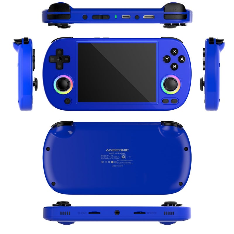 GiipGoop RG40XX H Retro Handheld Game Consoles RG40XXH Retro Gaming Console 64 TF Card Preloaded Games 5000+ Portable Gaming Console Linux 64-bit System 4.0'' IPS Screen WiFi Bluetooth HD and TV Output Blue - Image 2